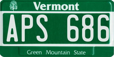 VT license plate APS686