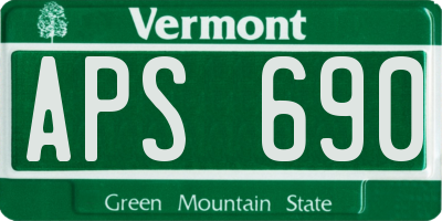 VT license plate APS690