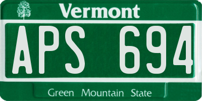 VT license plate APS694