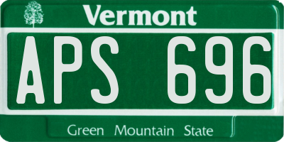 VT license plate APS696