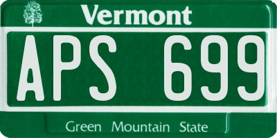 VT license plate APS699