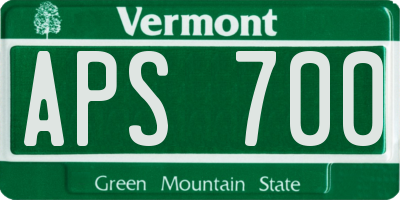 VT license plate APS700