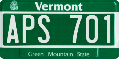 VT license plate APS701