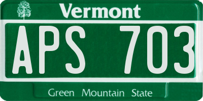 VT license plate APS703