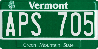 VT license plate APS705