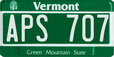 VT license plate APS707