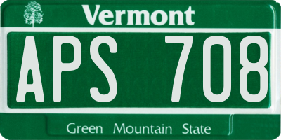 VT license plate APS708