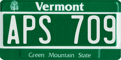 VT license plate APS709