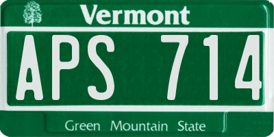 VT license plate APS714