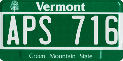 VT license plate APS716