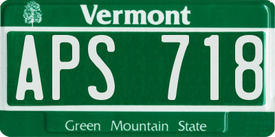 VT license plate APS718