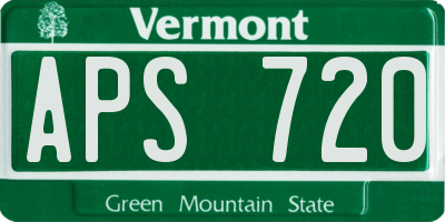 VT license plate APS720