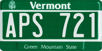 VT license plate APS721