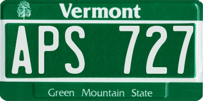 VT license plate APS727