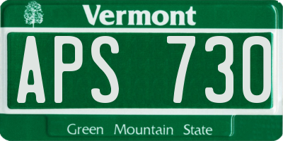 VT license plate APS730