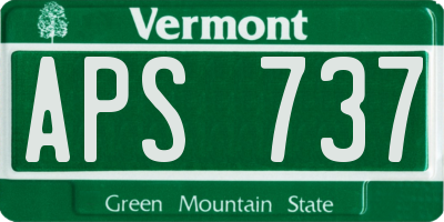 VT license plate APS737