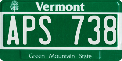 VT license plate APS738