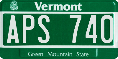 VT license plate APS740