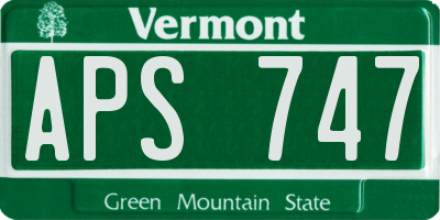 VT license plate APS747