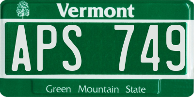 VT license plate APS749