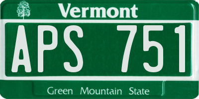 VT license plate APS751