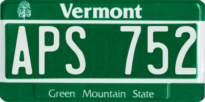 VT license plate APS752