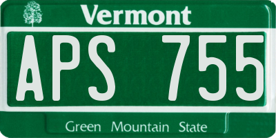 VT license plate APS755