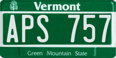 VT license plate APS757