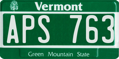 VT license plate APS763