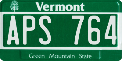 VT license plate APS764