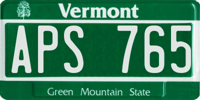 VT license plate APS765