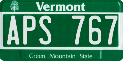 VT license plate APS767