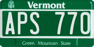 VT license plate APS770