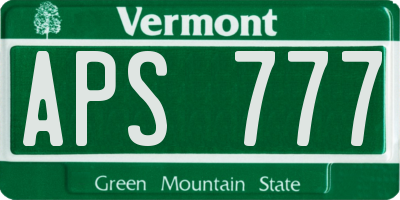 VT license plate APS777