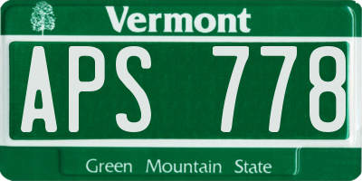 VT license plate APS778
