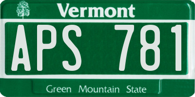 VT license plate APS781