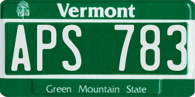 VT license plate APS783