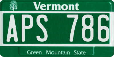 VT license plate APS786