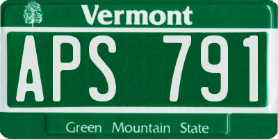 VT license plate APS791
