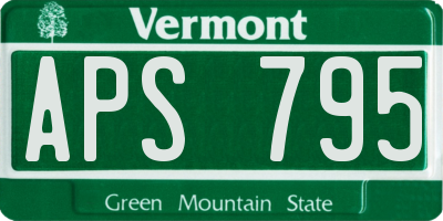 VT license plate APS795