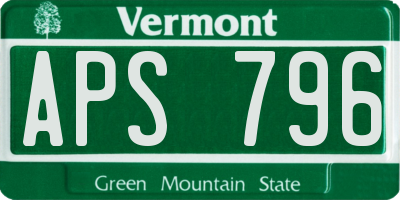 VT license plate APS796