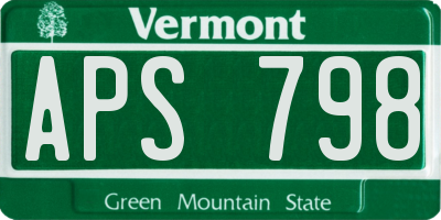 VT license plate APS798