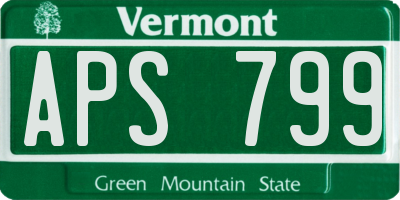 VT license plate APS799