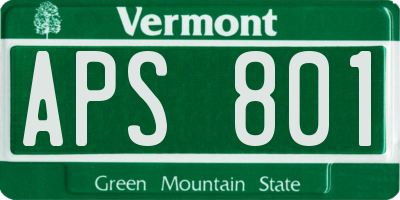 VT license plate APS801