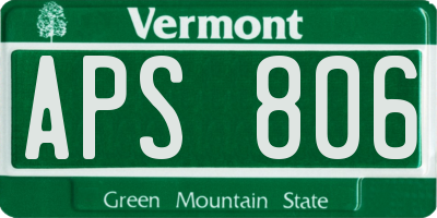 VT license plate APS806