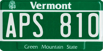 VT license plate APS810