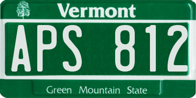 VT license plate APS812