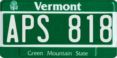 VT license plate APS818