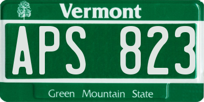VT license plate APS823