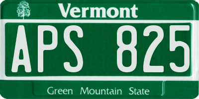 VT license plate APS825